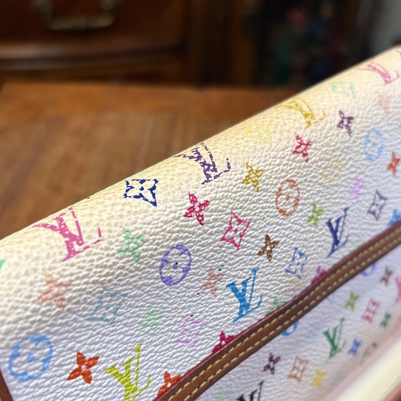 Louis Vuitton White Multicolor Monogram Wallet - Picture 3 of 17